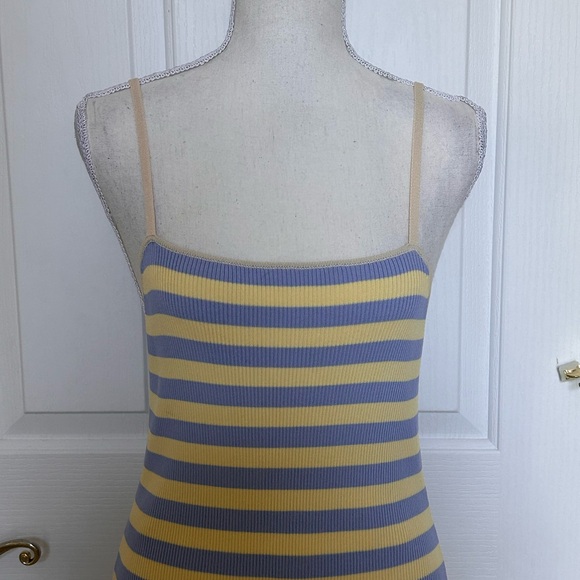 NWT ENGLISH FACTORY Knitted 2-Piece Set Cardigan & Dress Yellow & Blue Striped L - Picture 5 of 7